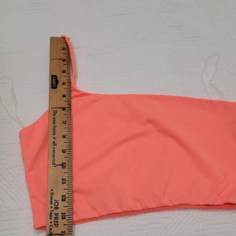 Salty 2 Peice Swimwear Resort Wear One Shoulder Crop Top Mini Skirt Coral L - Picture 12 of 14